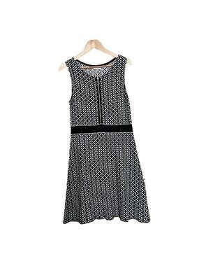 Promod Women's Sleeveless White and Black Cotton Dress Size M